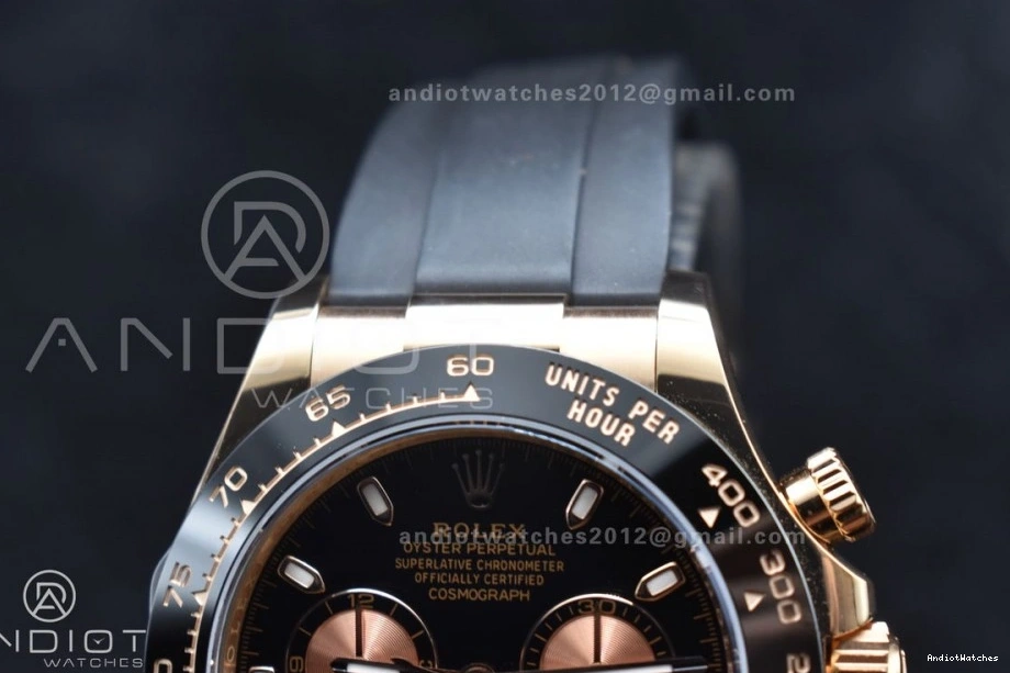 1:1 Daytona Strap SH Black Oysterflex Rubber Dial 753 116518 Edition on RG APSF Seasonal Best 0706